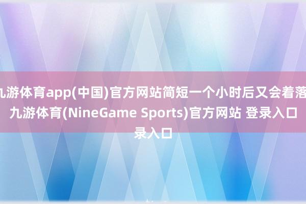 九游体育app(中国)官方网站简短一个小时后又会着落-九游体育(NineGame Sports)官方网站 登录入口
