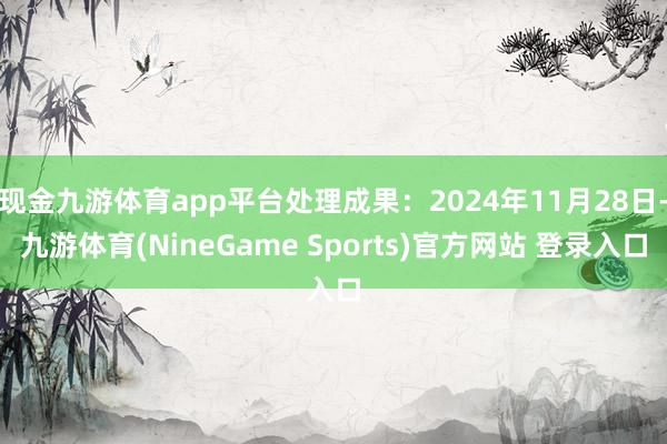 现金九游体育app平台处理成果：2024年11月28日-九游体育(NineGame Sports)官方网站 登录入口