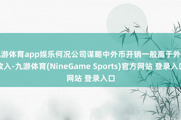 九游体育app娱乐何况公司谋略中外币开销一般高于外币收入-九游体育(NineGame Sports)官方网站 登录入口