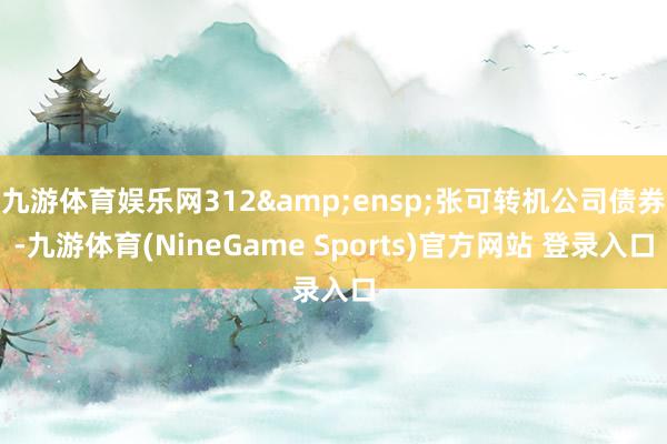 九游体育娱乐网312&ensp;张可转机公司债券-九游体育(NineGame Sports)官方网站 登录入口
