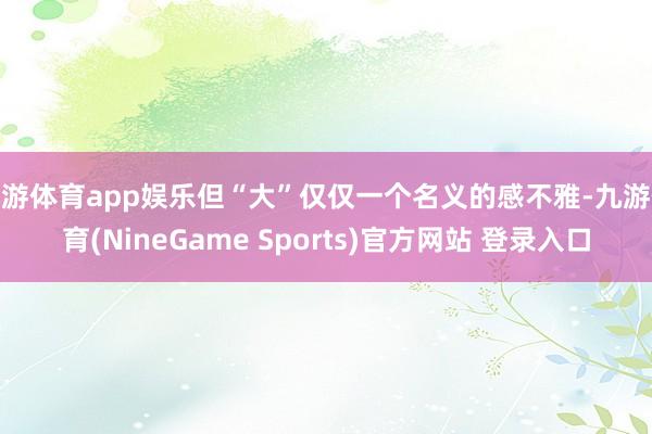 九游体育app娱乐但“大”仅仅一个名义的感不雅-九游体育(NineGame Sports)官方网站 登录入口