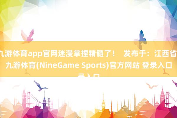 九游体育app官网迷漫掌捏精髓了！  发布于：江西省-九游体育(NineGame Sports)官方网站 登录入口